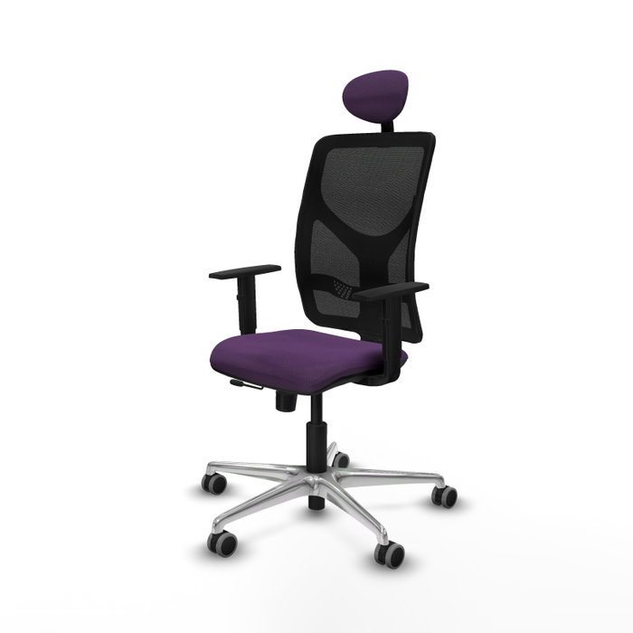 PIQUERAS Y CRESPO Silla de oficina Motilla con mecanismo Sincro/Traslack, Morado y Negro