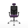 PIQUERAS Y CRESPO Silla de oficina Motilla con mecanismo Sincro/Traslack, Morado y Negro