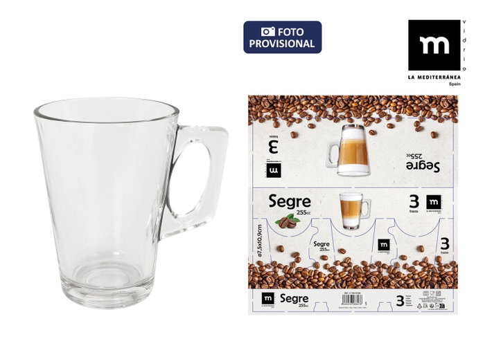 La Mediterranea Set de 3 tazas con asa Segre de 249 mL La Mediterranea Set de 3 tazas con asa Segre de 249 mL