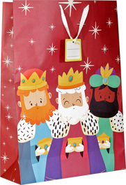 Bismark Bolsa Jumbo Reyes Magos 333602 para Juguetes y Regalos, 40x70x18 cm, Papel Kraft, Colores Surtidos