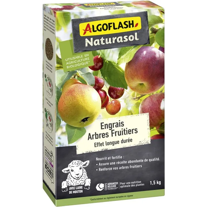 Algoflash Naturasol Fertilizante Larga Duración para Árboles Frutales - ABIOFRUI15 - 1.5 kg