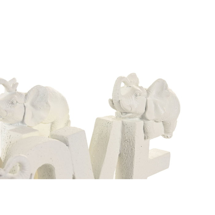 DKD Home Decor Decoración Resina HOME LOVE 2 Piezas Blanco