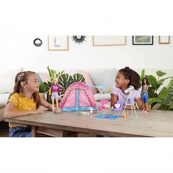 Barbie HGC18 Muñecas Malibu y Brooklyn Vamos De Camping Tienda con Accesorios para Juego de Aventuras al Aire Libre Mattel Barbie HGC18 Muñecas Malibu y Brooklyn Vamos De Camping Tienda con Accesorios para Juego de Aventuras al Aire Libre Mattel