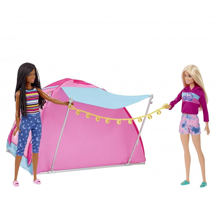 Barbie HGC18 Muñecas Malibu y Brooklyn Vamos De Camping Tienda con Accesorios para Juego de Aventuras al Aire Libre Mattel Barbie HGC18 Muñecas Malibu y Brooklyn Vamos De Camping Tienda con Accesorios para Juego de Aventuras al Aire Libre Mattel