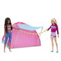Barbie HGC18 Muñecas Malibu y Brooklyn Vamos De Camping Tienda con Accesorios para Juego de Aventuras al Aire Libre Mattel