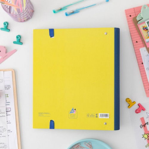 Mr. Wonderful Carpeta Anillas WOA11102ES con 120 Hojas y Cierre Goma Elástica