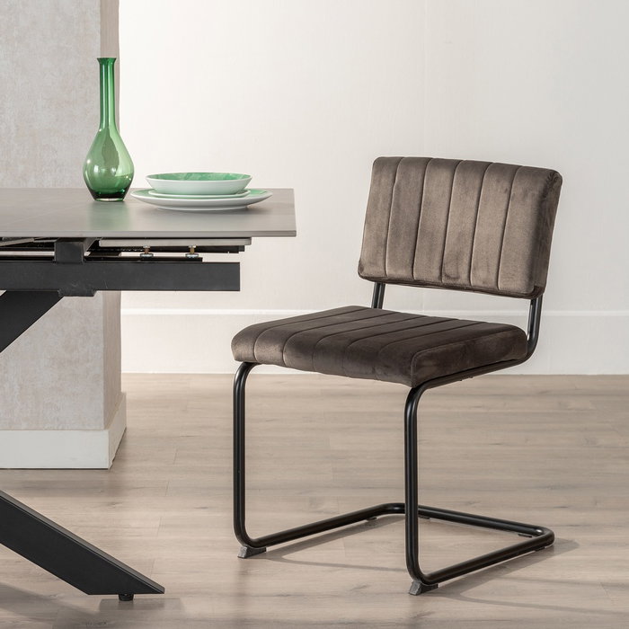 Ixia Silla Taupe Tejido-Metal Contract