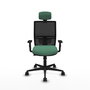 PIQUERAS Y CRESPO Silla de oficina Yunquera con mecanismo Sincro/Traslack, Verde esmeralda y Negro