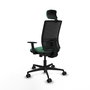 PIQUERAS Y CRESPO Silla de oficina Yunquera con mecanismo Sincro/Traslack, Verde esmeralda y Negro