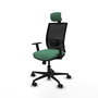 PIQUERAS Y CRESPO Silla de oficina Yunquera con mecanismo Sincro/Traslack, Verde esmeralda y Negro