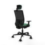 PIQUERAS Y CRESPO Silla de oficina Yunquera con mecanismo Sincro/Traslack, Verde esmeralda y Negro