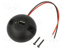 PRO CAR Alimentador USB con puertos USB A y USB C, negro