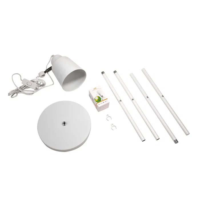 Saga Lámpara de Suelo en Metal Moderna para Bombilla E27, Minimalista - SKD-F1008