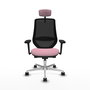 PIQUERAS Y CRESPO Silla de oficina Mardos con mecanismo Sincro/Traslack, Rosa y Negro