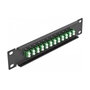 DeLOCK Panel de conexión de fibra óptica 10″ 12 puertos LC Duplex verde/negro