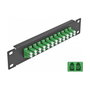 DeLOCK Panel de conexión de fibra óptica 10″ 12 puertos LC Duplex verde/negro