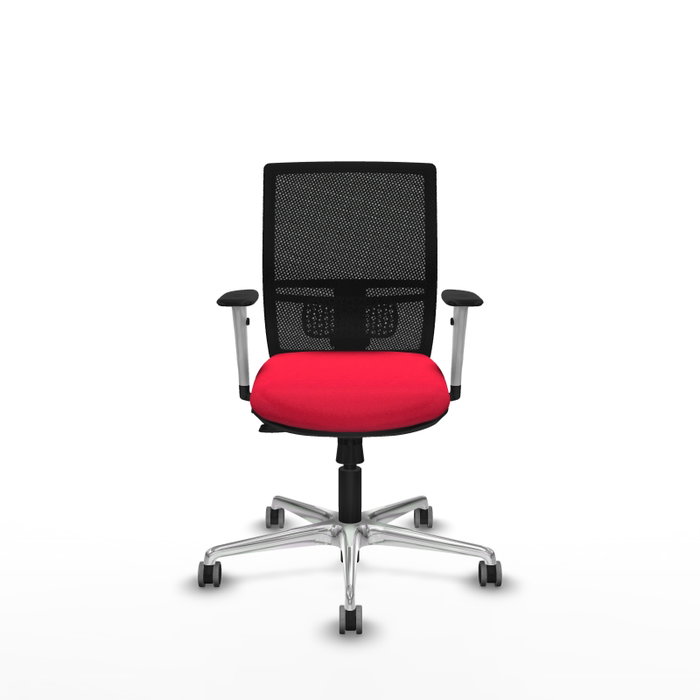 PIQUERAS Y CRESPO Silla de oficina Yunquera con mecanismo Sincro/Traslack, Rojo y Negro