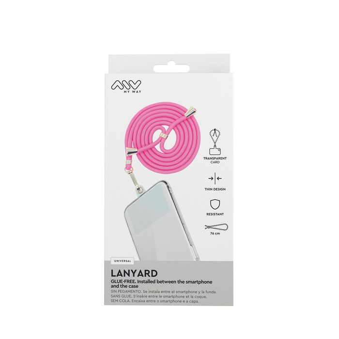 myway colgante universal para fundas cordón rosa