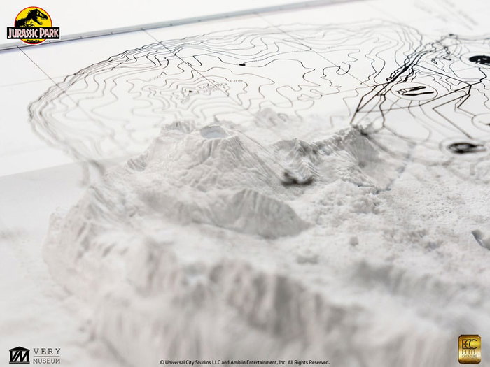 Jurassic Park Mapa topográfico Isla Nublar