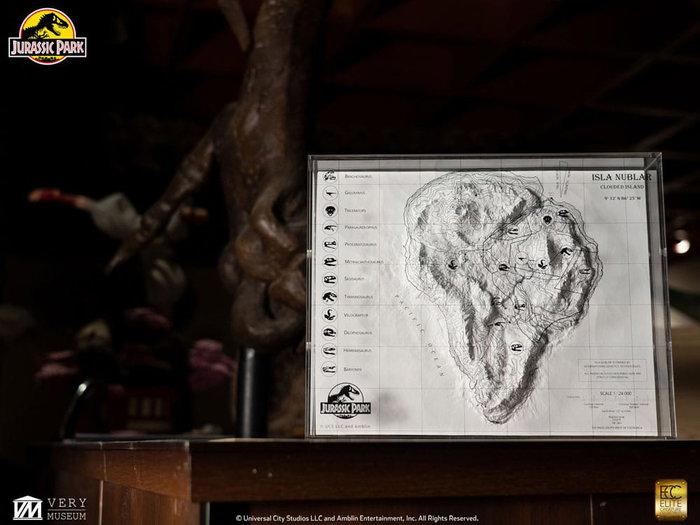 Jurassic Park Mapa topográfico Isla Nublar