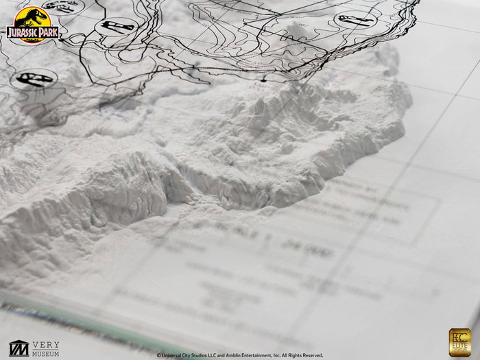 Jurassic Park Mapa topográfico Isla Nublar