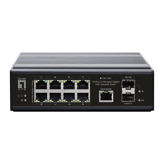 Level One IGP-1061 Switch Gestionado L2 con 8 Puertos Gigabit y 2 SFP PoE
