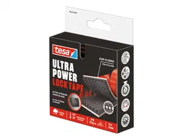Tesa Cinta adhesiva Ultra Power Lock tipo Velcro 1 m x 25 mm - 125x103x28 mm, Fuerza adhesiva hasta 20 kg