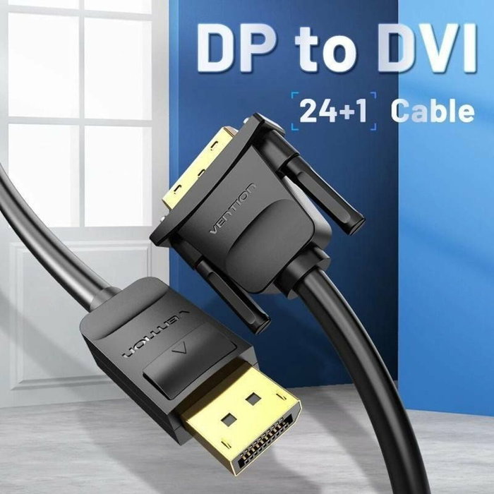 Vention Cable Conversor HAFBG DisplayPort Macho a DVI Macho 1.5m Negro Vention Cable Conversor HAFBG DisplayPort Macho a DVI Macho 1.5m Negro