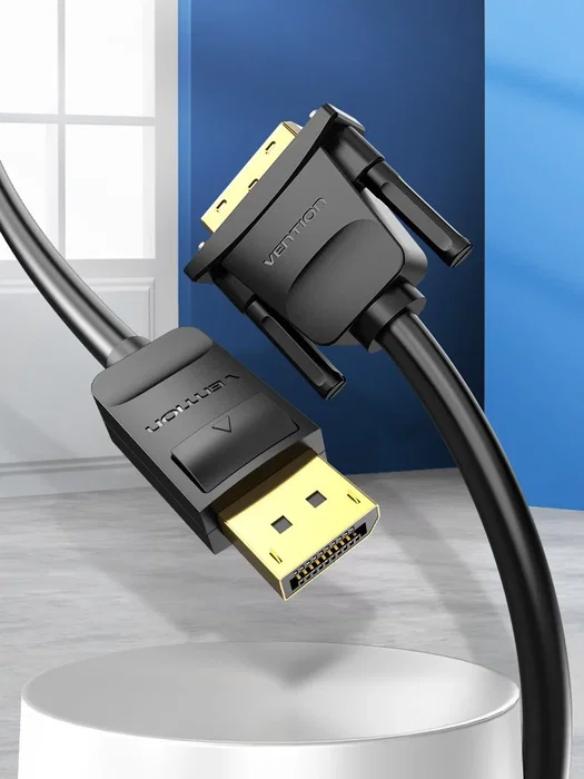 Vention HAFBG Adaptador de Cable de Vídeo DisplayPort Macho a DVI Macho, 1.5m, 1080p a 60Hz, Negro