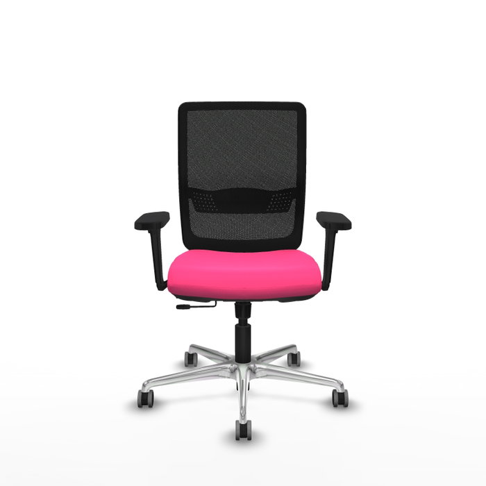 PIQUERAS Y CRESPO Silla de oficina Haches Rosa y Negro con Brazos 3D