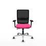PIQUERAS Y CRESPO Silla de oficina Haches Rosa y Negro con Brazos 3D