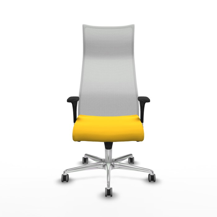 PIQUERAS Y CRESPO Sillón Albacete con mecanismo Sincro, Similpiel Amarillo y Malla Blanco PIQUERAS Y CRESPO Sillón Albacete con mecanismo Sincro, Similpiel Amarillo y Malla Blanco
