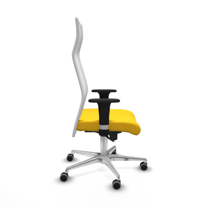 PIQUERAS Y CRESPO Sillón Albacete con mecanismo Sincro, Similpiel Amarillo y Malla Blanco PIQUERAS Y CRESPO Sillón Albacete con mecanismo Sincro, Similpiel Amarillo y Malla Blanco