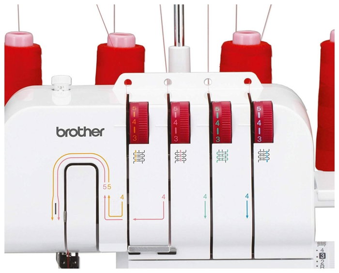 Brother M343D Overlock Rojo, Blanco