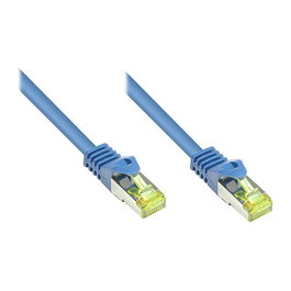 GoodConnections Cable de Red Patch Ethernet RJ45 Cat 7 S/FTP 2m Azul, Frecuencia 600MHz, Contactos Chapado en Oro, Plug & Play, Halogen Free