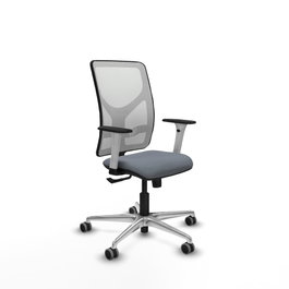 PIQUERAS Y CRESPO Silla de oficina Motilla Gris y Blanca con mecanismo Sincro