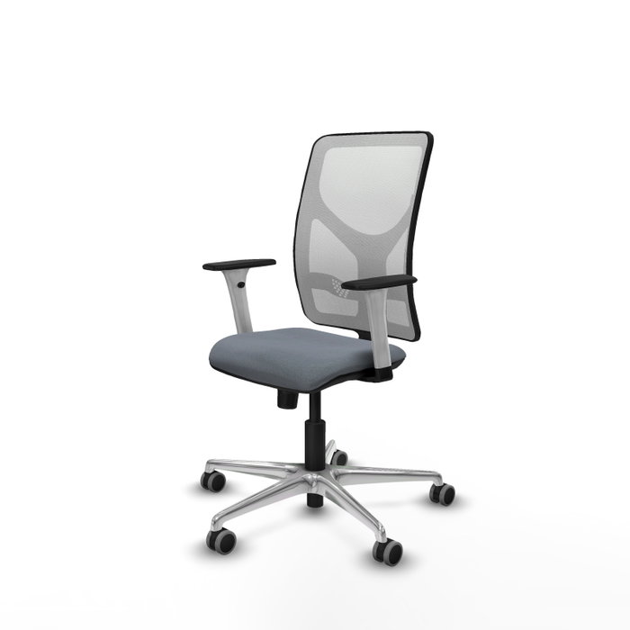 PIQUERAS Y CRESPO Silla de oficina Motilla Gris y Blanca con mecanismo Sincro