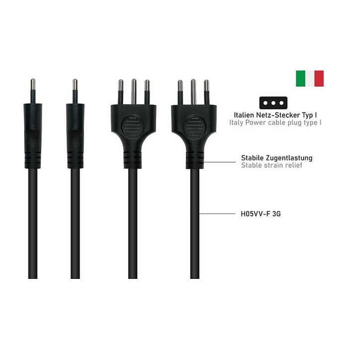 Kabelmeister SK6505-S018 Cable de alimentación Tipo L a IEC C5, 1,8 m, Negro