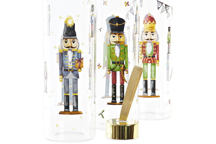 DKD Home Decor Botella Navidad Fantasia Multicolor Transparente Cascanueces Cristal Pvc 6.5 x 24 x 6.5 cm (3 Unidades) 550ml DKD Home Decor Botella Navidad Fantasia Multicolor Transparente Cascanueces Cristal Pvc 6.5 x 24 x 6.5 cm (3 Unidades) 550ml