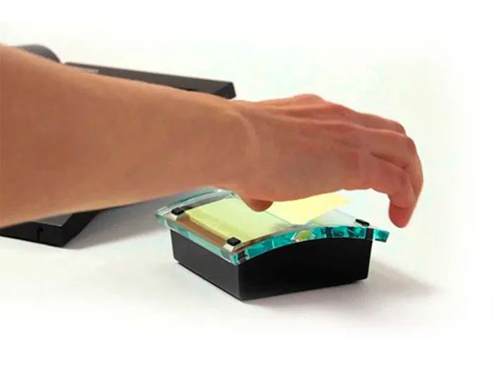 Q-connect Dispensador Bloc Notas Adhesivas Quita y Pon Zigzag KF02161 Negro con 1 Bloc 76x76 mm