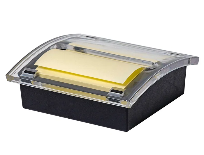 Q-connect Dispensador Bloc Notas Adhesivas Quita y Pon Zigzag KF02161 Negro con 1 Bloc 76x76 mm