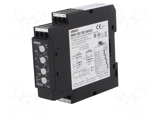 OMRON K8AK-AS2 Relé de monitorización de corriente 100-240VAC