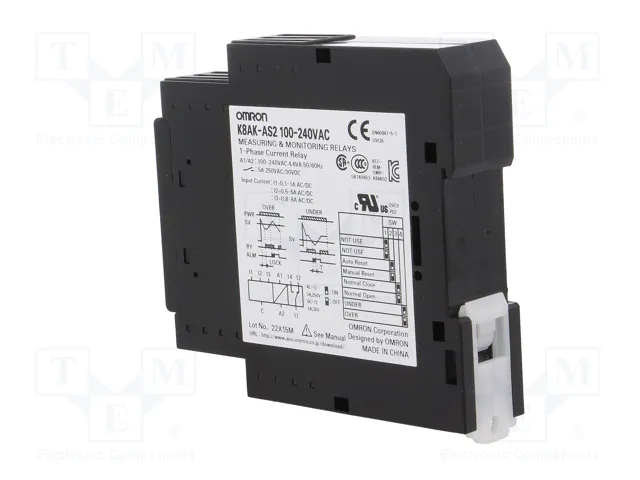 OMRON K8AK-AS2 Relé de monitorización de corriente 100-240VAC
