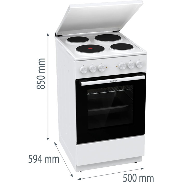 Gorenje GE5A23WH Cocina Eléctrica Independiente de 50 cm Gorenje GE5A23WH Cocina Eléctrica Independiente de 50 cm
