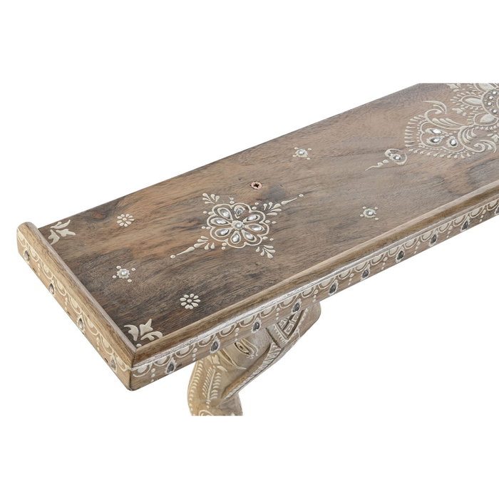 DKD Home Decor Estantería de Mango Elefante Natural y Blanco DKD Home Decor Estantería de Mango Elefante Natural y Blanco