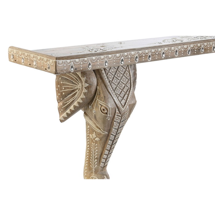 DKD Home Decor Estantería de Mango Elefante Natural y Blanco DKD Home Decor Estantería de Mango Elefante Natural y Blanco