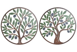 DKD Home Decor Decoración de Pared Metal Olivo Surtido