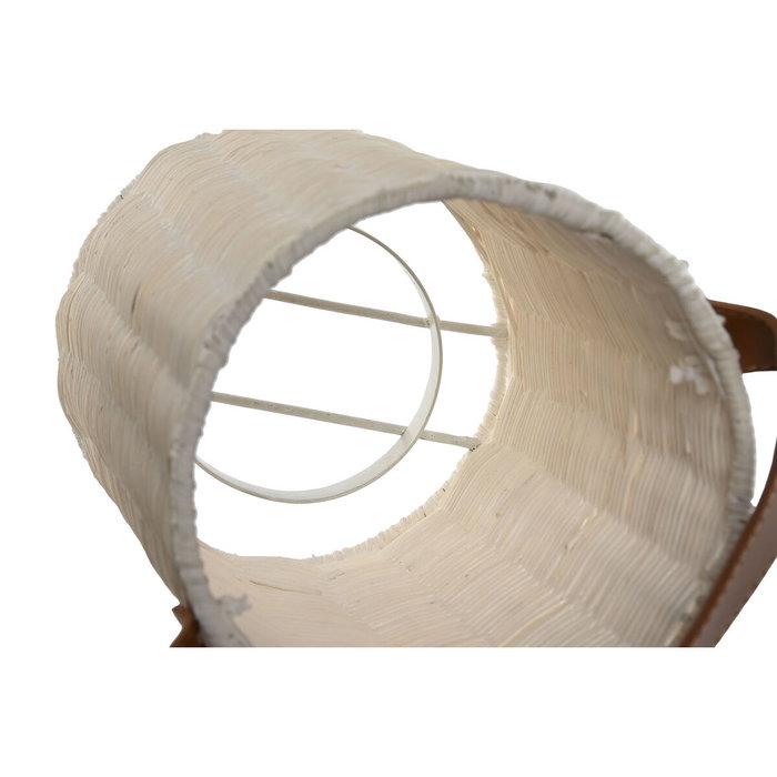 DKD Home Decor Set de 2 Portavelas de Ratán y Cristal con Asa