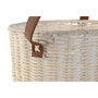 DKD Home Decor Set de 2 Portavelas de Ratán y Cristal con Asa