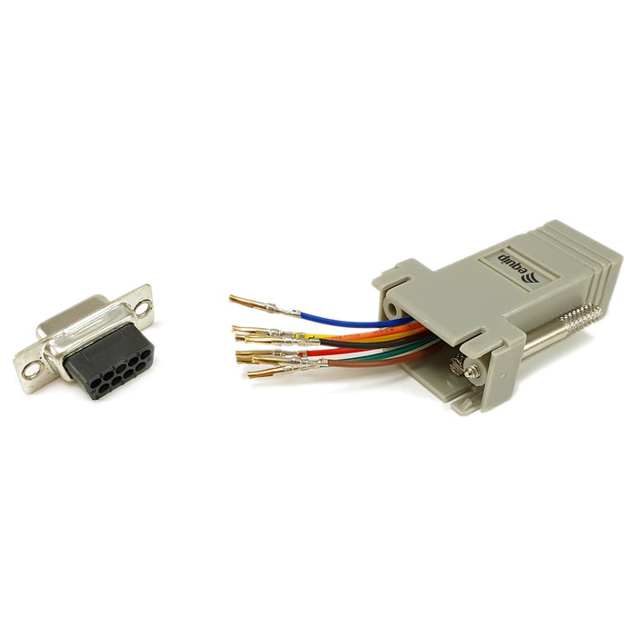 EQUIP Adaptador DB9 Serial a RJ45 Femenino Gris, Referencia Bu/Bu 8Pin, 72 mm